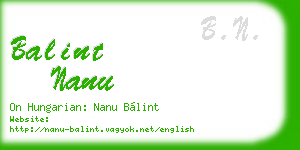 balint nanu business card