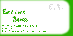 balint nanu business card